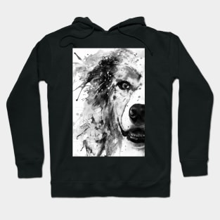 Australian Shepherd Dog Half Face Portrait Hoodie